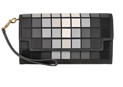 Anya Hindmarch Georgiana Giant Pixels Wristlet,Leather,Grey,MII,DB/B,4*